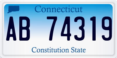 CT license plate AB74319