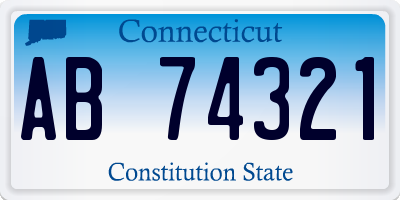 CT license plate AB74321