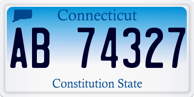 CT license plate AB74327