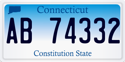 CT license plate AB74332