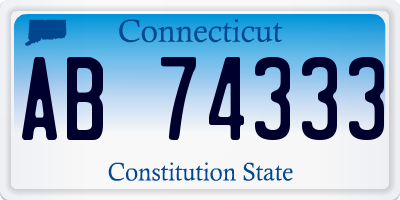 CT license plate AB74333