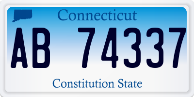 CT license plate AB74337