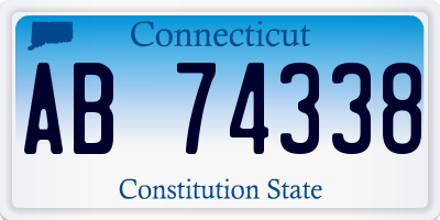 CT license plate AB74338