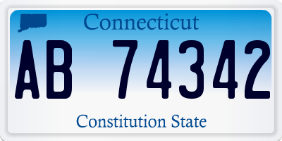 CT license plate AB74342