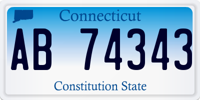 CT license plate AB74343