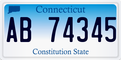 CT license plate AB74345