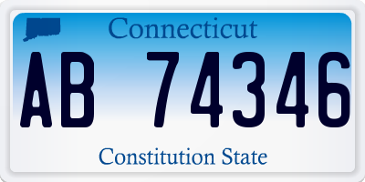 CT license plate AB74346