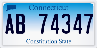 CT license plate AB74347