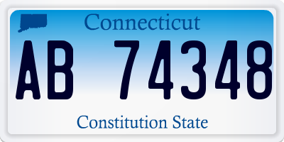 CT license plate AB74348