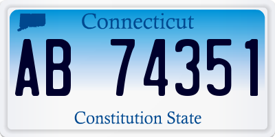 CT license plate AB74351