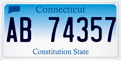 CT license plate AB74357