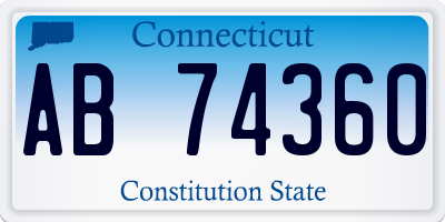 CT license plate AB74360