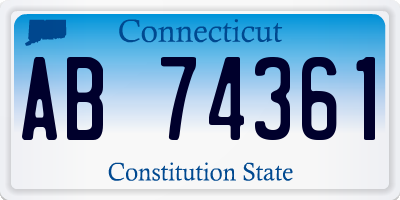 CT license plate AB74361