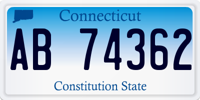 CT license plate AB74362