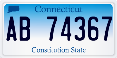 CT license plate AB74367