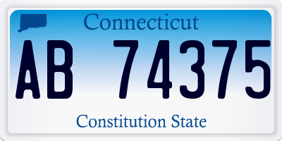 CT license plate AB74375