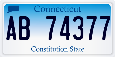 CT license plate AB74377