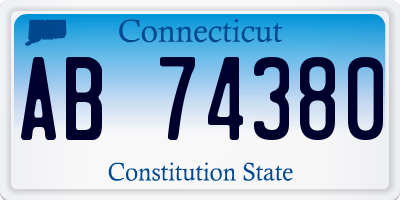 CT license plate AB74380