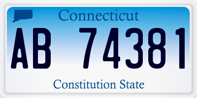 CT license plate AB74381