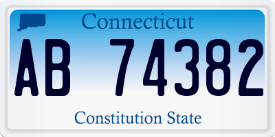 CT license plate AB74382