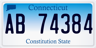 CT license plate AB74384