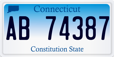 CT license plate AB74387