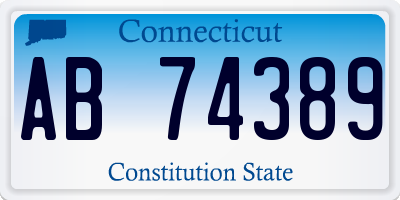 CT license plate AB74389