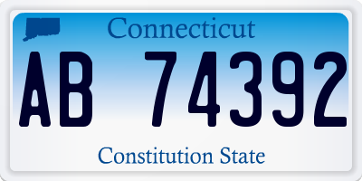 CT license plate AB74392