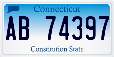 CT license plate AB74397