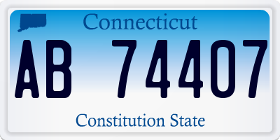 CT license plate AB74407