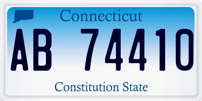 CT license plate AB74410