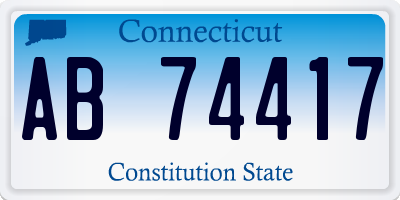 CT license plate AB74417