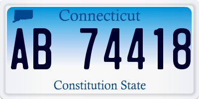 CT license plate AB74418