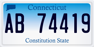 CT license plate AB74419