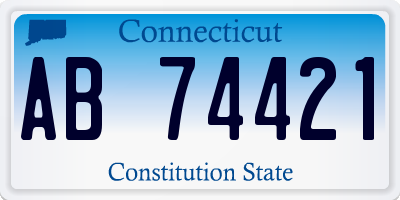 CT license plate AB74421