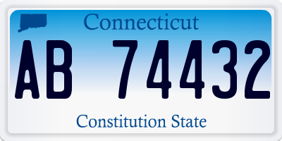 CT license plate AB74432