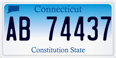 CT license plate AB74437