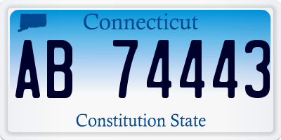 CT license plate AB74443