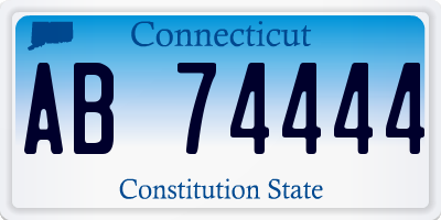 CT license plate AB74444