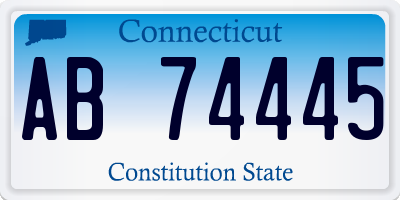 CT license plate AB74445