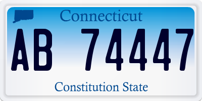 CT license plate AB74447