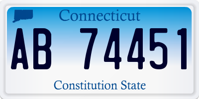 CT license plate AB74451