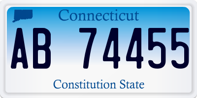 CT license plate AB74455