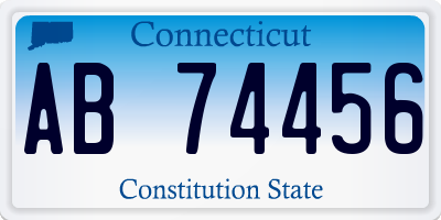 CT license plate AB74456