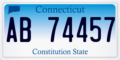 CT license plate AB74457