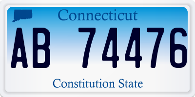 CT license plate AB74476