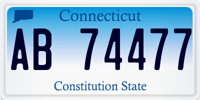 CT license plate AB74477