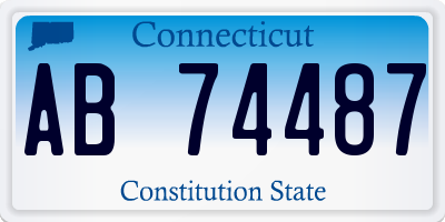 CT license plate AB74487