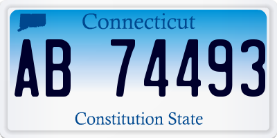 CT license plate AB74493