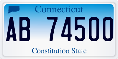 CT license plate AB74500